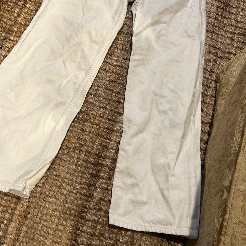 Doen 100% Organic Cotton White Denim Straight Leg Jeans Size 27 - Picture 5 of 14